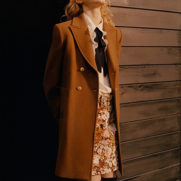 zara double breasted wool coat